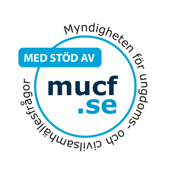 MUCF-logga - Med stöd av MUCF - Myndigheten för ungdoms- och civilsamhällesfrågor